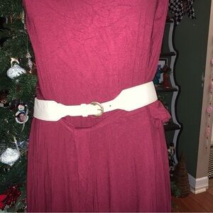 Beige faux leather Caliche belt gold hardware large